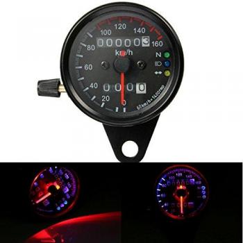 Alamor Universal Motorcycle Dual Led Backlight Signal Odometer Mileage Velocímetro