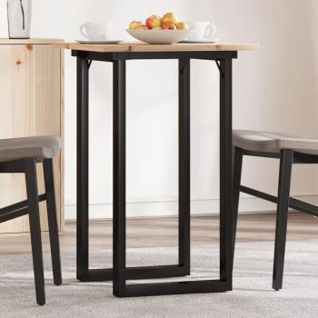 Mesa de comedor O Frame 50x50x75 cm Pino macizo y hierro fundido Marrón