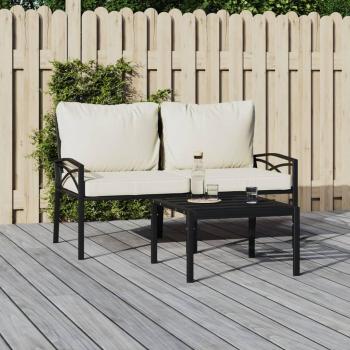 vidaXL Steel Garden Chairs with Sand Cushions - Set of 2 (62x75x79 cm)