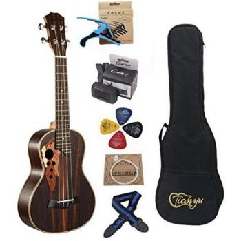 Paisen 23 pulgadas Ukelele Hawaiano de madera palosanto profesional con afinador cejilla Correa ukeleles Funda de transporte Aquila cuerda de ukeleles púa enviar un conjunto completo de accesorios