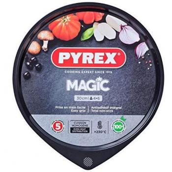 Plato para Pizza Pyrex Magic 30 cm Antiadherente con Pico Vertedor, Apto Horno y Frigorífico, Garantía 5 años