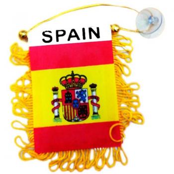 Banderín de España con ventosa 8x12 cm