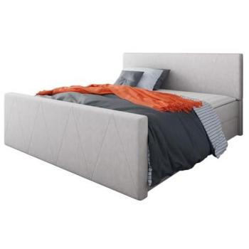 Cama Continental Memphis 119 con Somieres y Tapiz, Doble, Gris, 160x200cm, Dimensiones 216x165x105cm