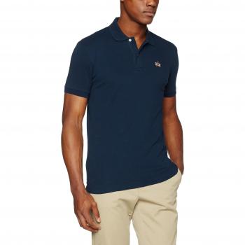 La Martina Sleek Slim Fit Polo with Contrast Details - XXL, Male, Blue, Size: 2XL, Elegant Slim Fit Polo with Contrasting Details
