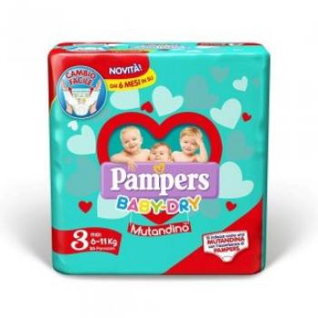 Pampers Baby Dry Mutandina Midi 3 (6-11 kg) Pack Pequeño 19 Piezas