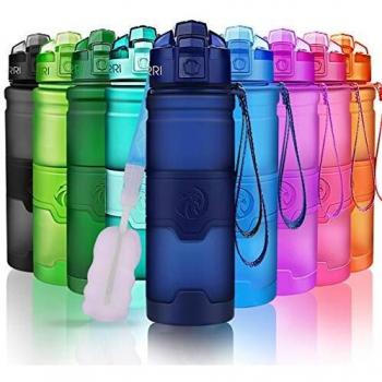 ZORRI Botella de Agua Deportiva - 400ml/500ml/700ml/1000ml sin BPA & a Prueba de Fugas, Reutilizable de plastico tritan, Agua Botellas Ideal con Filtro para niños Adulto, Correr 1-Click Apertura