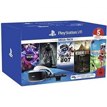 Playstation VR Mega Pack 2, VR-Brille INKL. Camera + VR Worlds + Skyrim VR + Astro BOT + Resident Evil 7 + Everybody's Golf VR, CUH-ZVR2