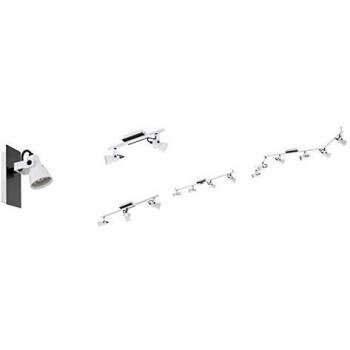 Spot LED Trillo 2x5W GU10, Regulable, Metal Blanco y Negro, Ideal para Oficina y Sala de Estar