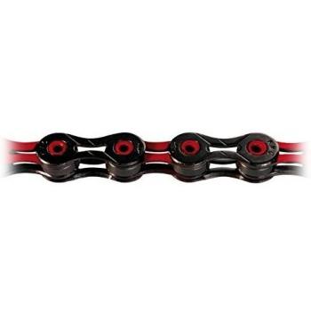 Gurpil X11SL DLC Cadena de Bicicleta, Unisex Adulto, Negro/Rojo