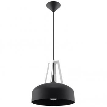 Lámpara Colgante Casco E27 Acero/Madera/Plástico Negro/Blanco 1 Bombilla LED Suspended