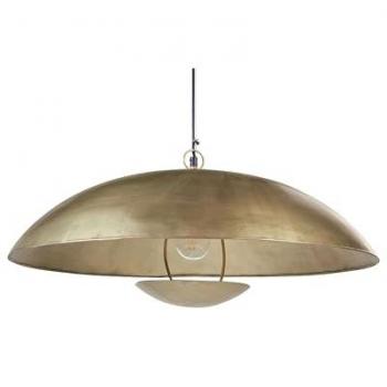 Lámpara Colgante de Hierro con Pantalla en Forma de Cúpula Color Latón, Estilo Contemporáneo, Accesorios para el Hogar Hechos a Mano