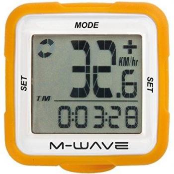 Ciclocomputador M-WAVE 1 Función Naranja con Funda de Silicona y Batería