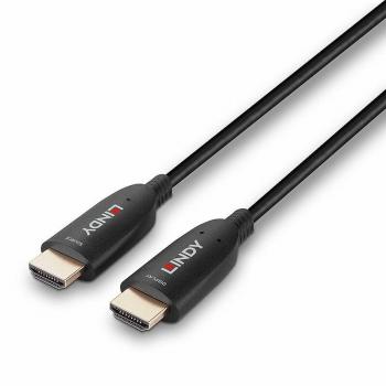 Lindy 20m Fibre Optic Hybrid HDMI 8K60 Cable - Type: HDMI Cable, Length: 20 meters, Features: Supports 8K resolution at 60Hz, Fiber optic hybrid technology for enhanced signal quality, HDMI Type