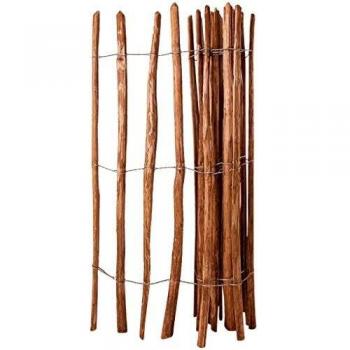 vidaXL Valla de Estacas Madera de Avellano Impregnada 150x250 cm Postes Patio