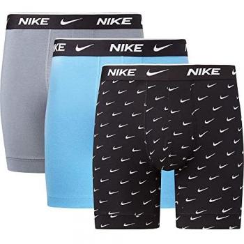 Pack de 3 bóxers Nike Essentials Micro, negro, gris y azul, talla S
