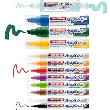Edding 12S Acrylic Marker Set - 12 Colors Starter Kit