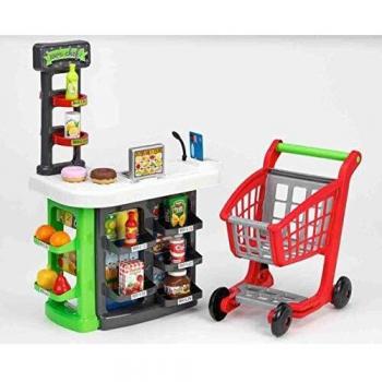 Ecoiffier- SUPERMERCADO con Carrito Y Accesorios 48X26X72 CM, Multicolor
