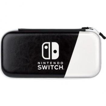 Funda para Nintendo Switch - PDP Deluxe Travel Case Edición OLED, Color Blanco y Negro