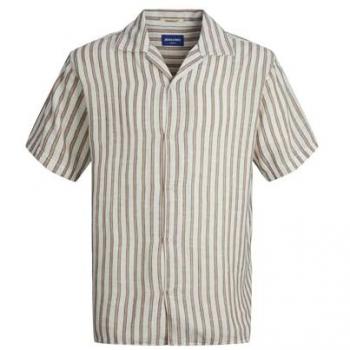 Camisa de Manga Corta Relaxed Fit Noto Rayas Resort Jack & Jones Carnelian XL