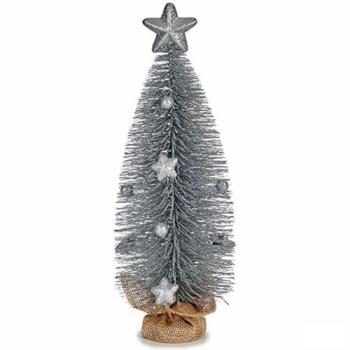 Árbol de Navidad Plateado 13 x 41 x 13 cm (12 Unidades) - Decoración Navideña Original