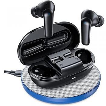 Profon A8 Auriculares Bluetooth 5.0, Viene con Base de Carga inalámbrica, ANC Cancelación Activa de Ruido, 32 Horas de reproducción, Auriculares inalámbricos con 4 Micrófonos
