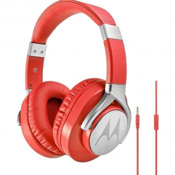 Motorola Pulse Max - Auriculares con cable, color rojo