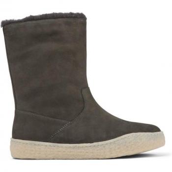 Camper Peu Terreno Women's Grey Suede Boots with Shearling Lining