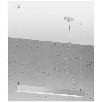 Plafón LED integrado Pinne Acero Blanco 1 bombilla 150cm