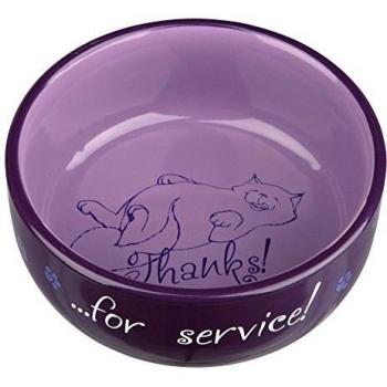TRIXIE Comedero de Cerámica para Gatos, 0.3 l, ø11 cm, Colores Surtidos