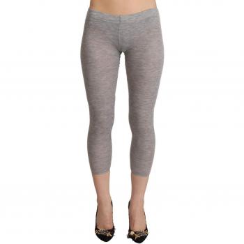 Ermanno Scervino Gray Modal Low Waist Cropped Leggings Slim Pants - IT2 | S