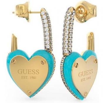 Pendientes Guess All You Need Is Love de acero dorado