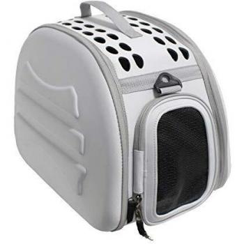 YATEK Transportin para Perros y Gatos Plegable y Lavable, Recomendado para Mascotas de hasta 6kg de Color Gris Claro