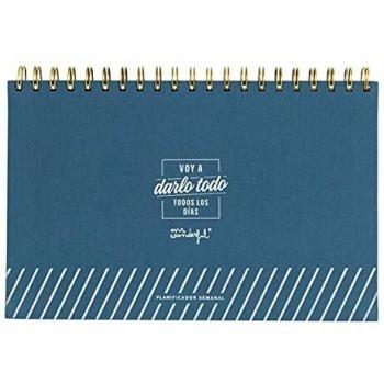 Mr Wonderful Planificador semanal - Voy a darlo todo todos los días, Multicolor