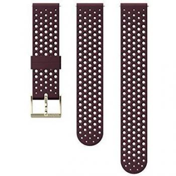 Suunto SS050216000 Correa de sustitución original para todos los relojes Suunto 3 Fitness, silicona, largo: 21,7 cm, ancho: 20 mm, incluye pasadores de fijación, burdeos/dorado