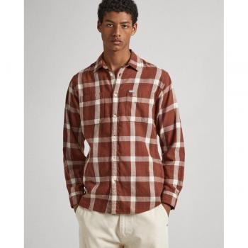 Camisa de hombre Pepe Jeans Corbus en cuadros naranjas
