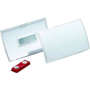 Durable CLICK FOLD Magnet Name Tag Badge Holders with Inserts - 10 Pack - 54 x 90mm