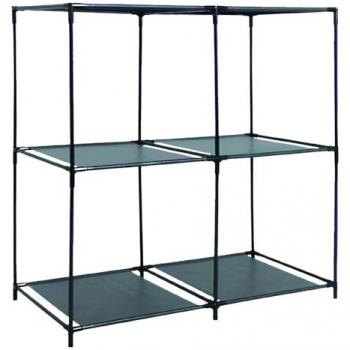Estantería Cubos Negra 3/4/6 Compartimentos TNT - Fácil de Limpiar y Montar, Ideal para Comedor, Garaje, Cocina y Salón (34.5x70x68 cm)