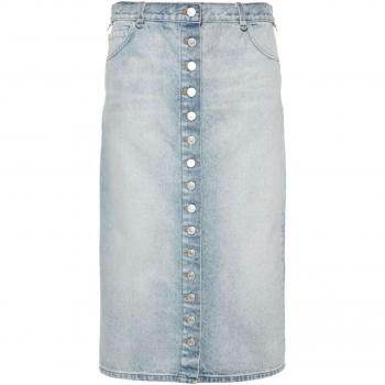 Courregès Women's Denim Midi Skirt in Clear Blue | Size 38 | 124DJU155DE0016