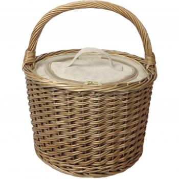 Rojo cesta Unisex redondo Chiller Picnic cesta, marrón, mediano