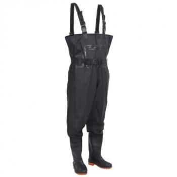 Vadeador de pecho con botas y cinturón negro talla 45