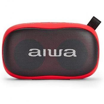 Aiwa BS-110BK: Altavoz Bluetooth portátil, Resistente a la Humedad, pensado para Deportes Exteriores, Color Rojo