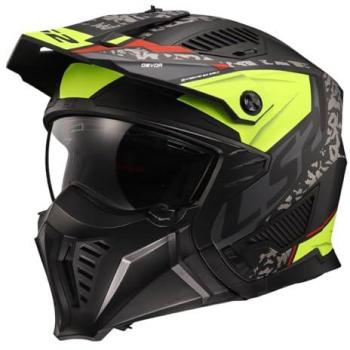 LS2 Casco Convertible OF606 Drifter Devor Negro Mate-Amarillo Hi-Vis