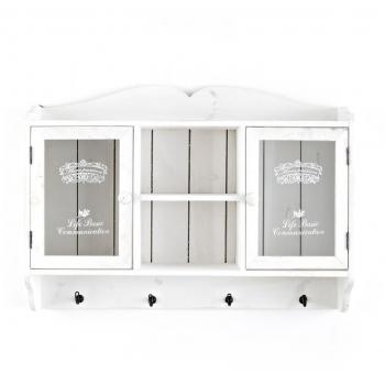 PureDay Landhaus - Armario auxiliar de madera, estilo envejecido, color blanco
