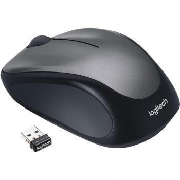 Logitech M235 Wireless Mouse, 2.4 GHz with USB Unifying Receiver, 1000 DPI Optical Tracking, Ambidextrous Design, Compatible with PC, Mac, Laptop and Chromebook - Grey/Black