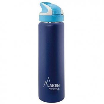 Laken Botella Térmica Reutilizable Summit de Acero Inoxidable con Tapón Automático y Cierre de Seguridad, 500ml, Azul Oscuro