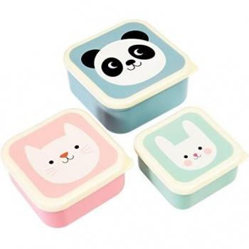 Rex International 27996 - Set de 3 cajas almuerzo panda gato y conejo
