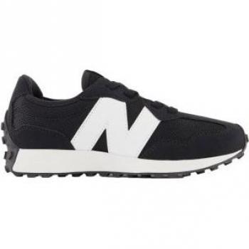 Zapatillas New Balance 327 Bungee Lace negro intenso para niños, talla 34.5