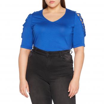 Junarose Jrolia 2/4 SL Blouse-S, Camiseta sin Mangas para Mujer, Azul