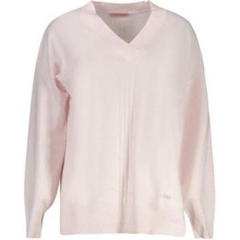 Guess Women's V-Neck Pink Cotton Pullover, Size L