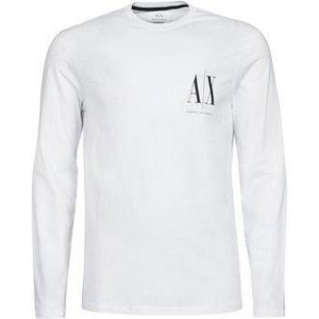 Armani Exchange Men's Long Sleeve T-Shirt, White, Size L, Icon Project Print